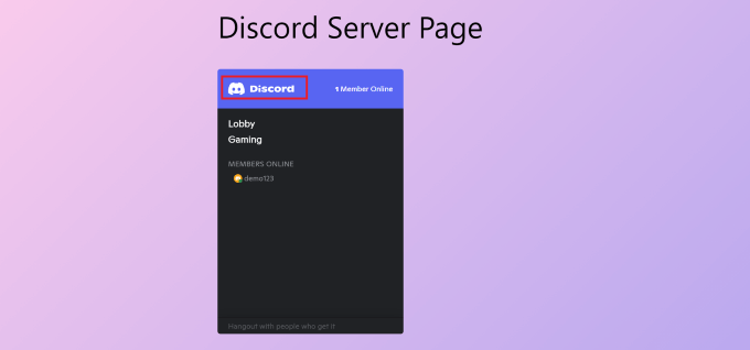 您網站上的 Discord 小部件