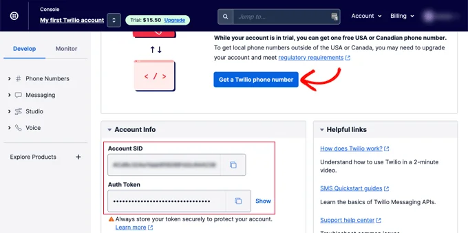 獲取您的 Twilio 憑據