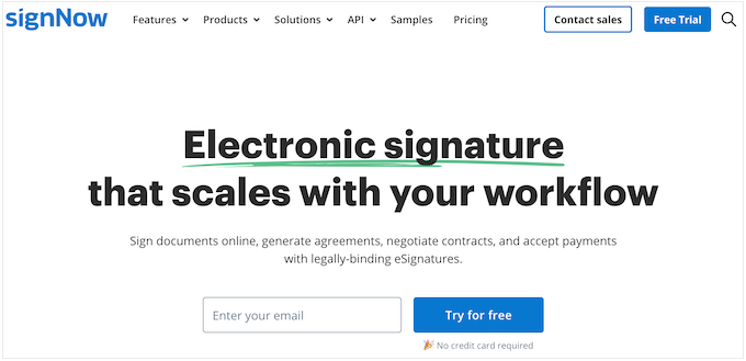 signNow 電子簽名軟體