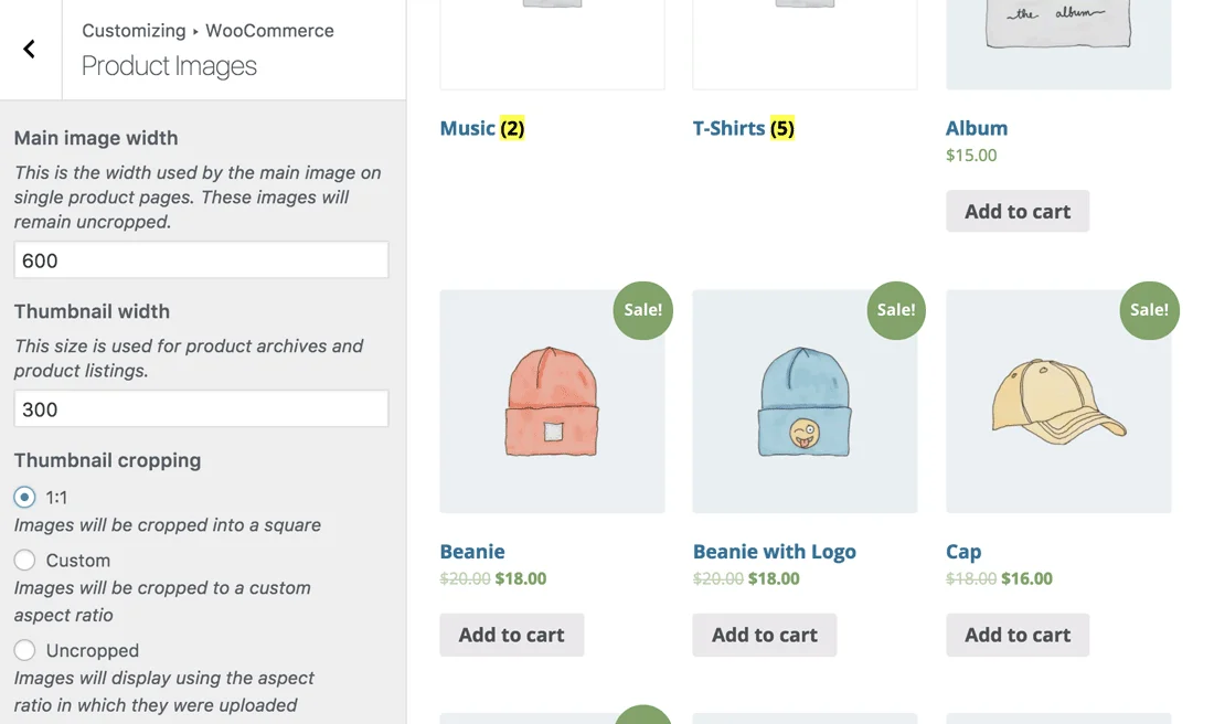 Customizing WooCommerce's Product Images through the WordPress Customizer