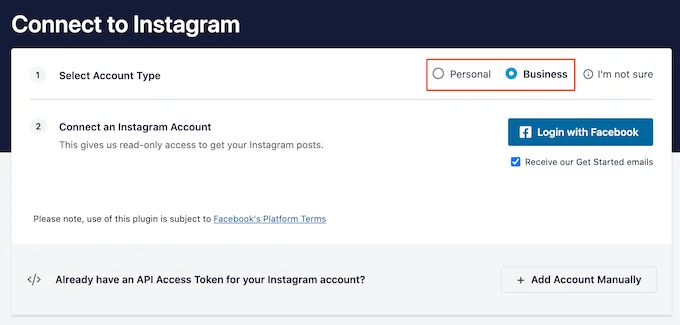 將個人或企業 Instagram 帳戶添加到 WordPress