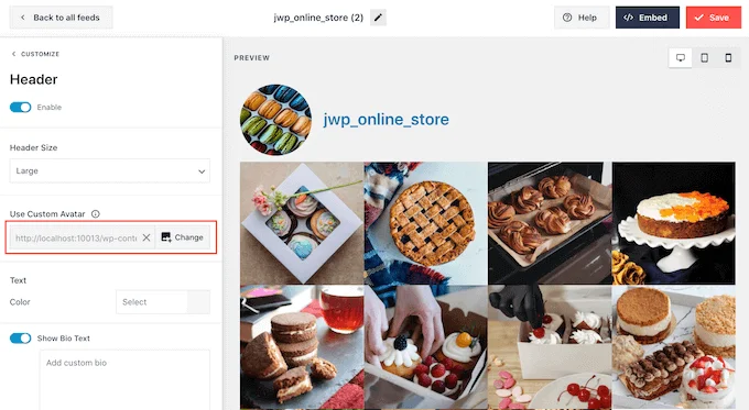 將自定義頭像添加到 WordPress 中嵌入的 Instagram