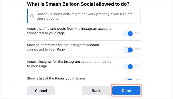 如何使用 Smash Balloon 更改 Instagram 許可權