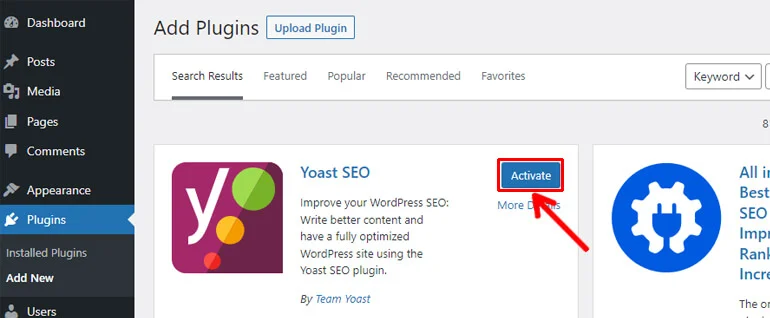 Activate Yoast SEO