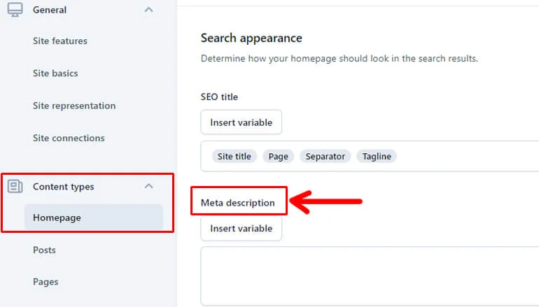 Add Meta Description for Homepage with Yoast