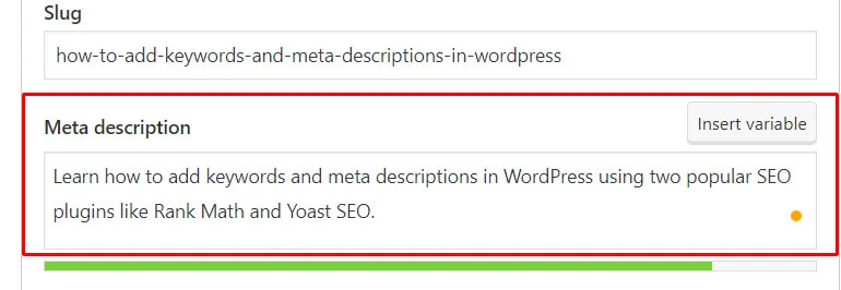 Add Meta Description with Yoast SEO