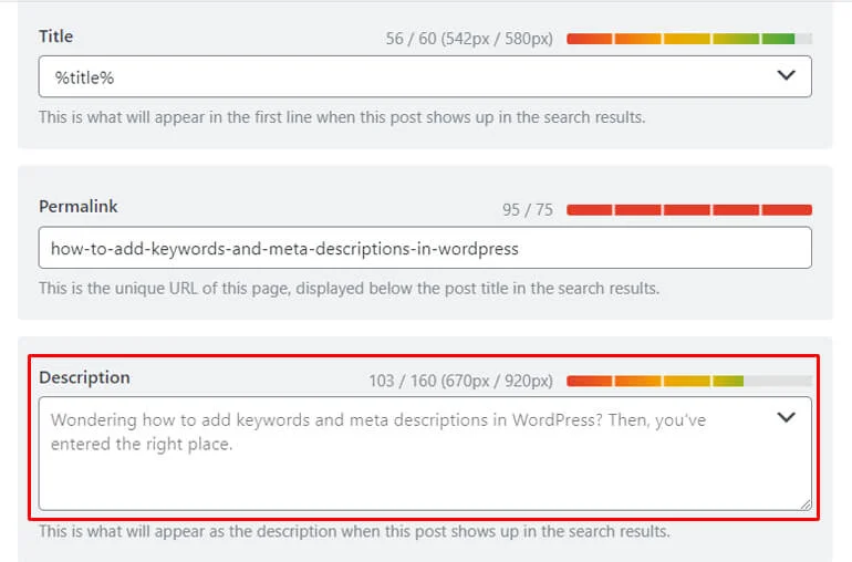 Adding Meta Description with Rank Math