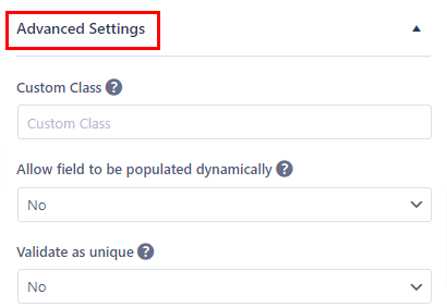 Advanced Settings