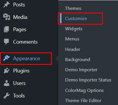 Appearance to Customize How to Change Theme in WordPress