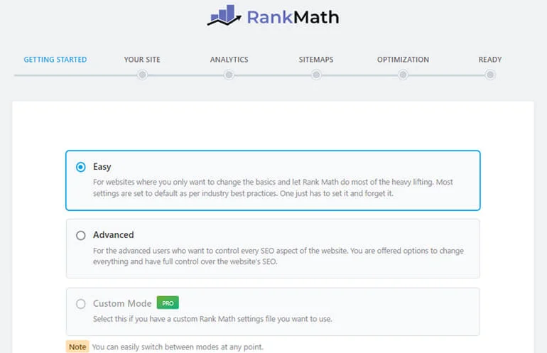 Choose Rank Math Mode