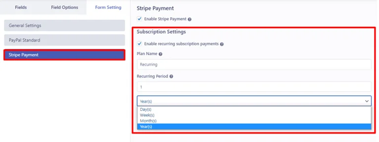 Configure Stripe Setting