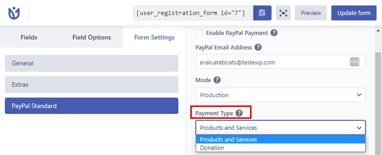 Payment Type