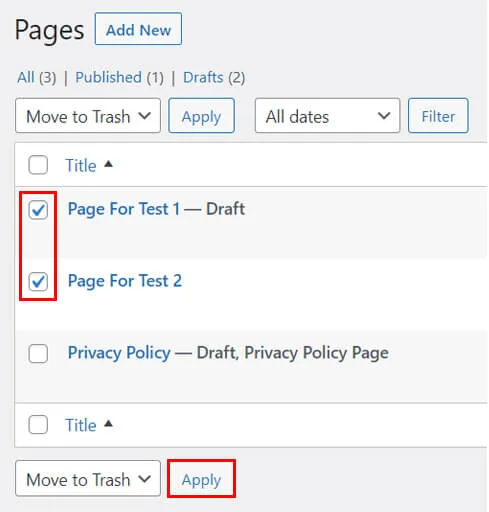 Select Multiple Pages