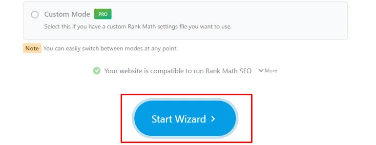 Start Wizard Button