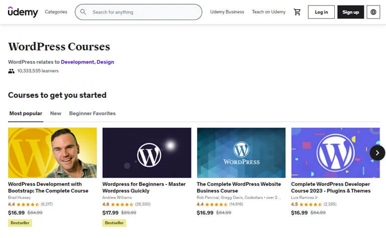 Udemy WordPress Courses