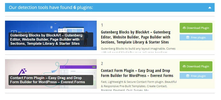 WPThemeDetector Detecting Plugins