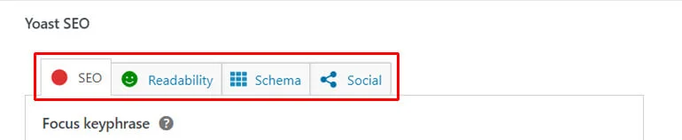 Yoast SEO Setting Bars