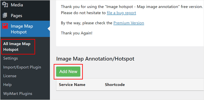 Adding a new image in the Image Hotspot plugin