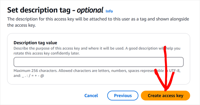 amazon s3 create access key button min